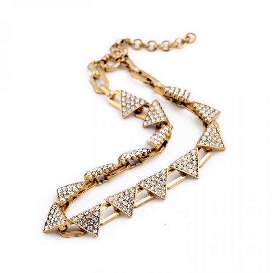 Triangle Pave Gold Necklace 3