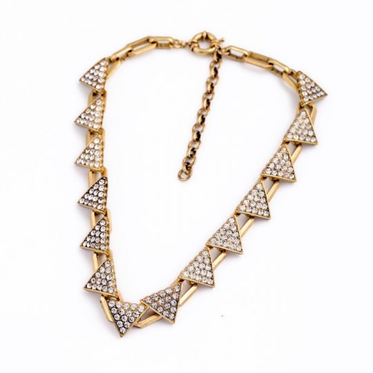 Triangle Pave Gold Necklace 4