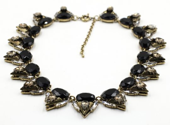 Black Cresenct Collar Necklace