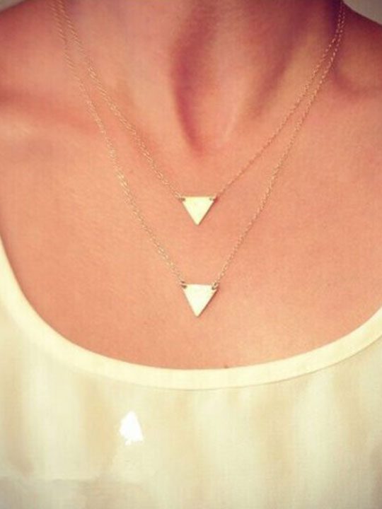 Gold-Triangle-Double-Tier-Necklace