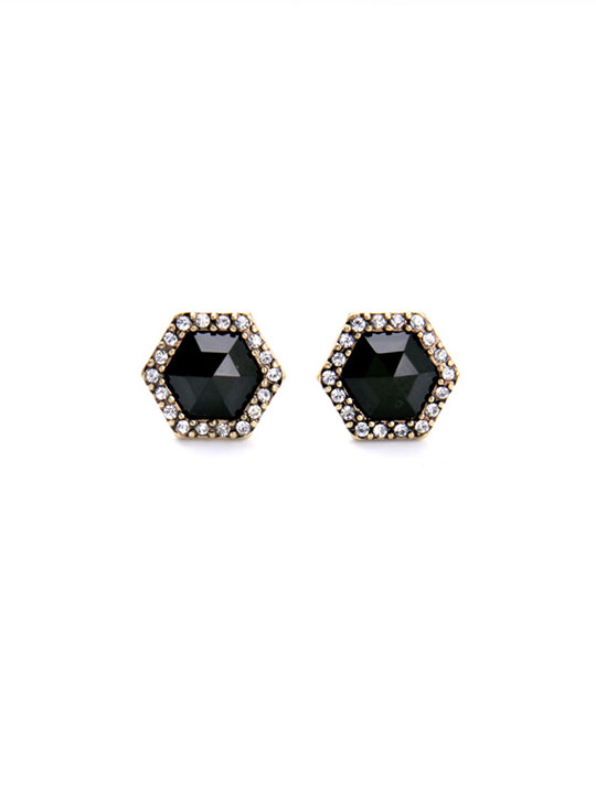 shadow black-stone-stud-earrings
