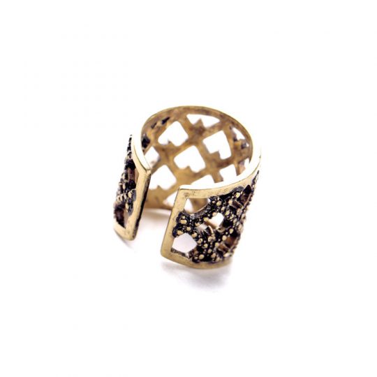 Pave Stone X Ring 2