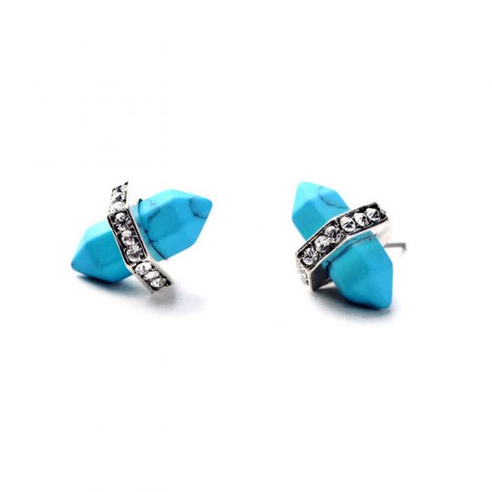 Turquoise Natural Stone Stud Earrings 4