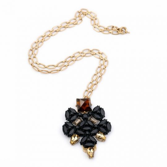 Black Stone Pendant Necklace 2