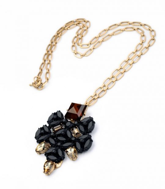 Black Stone Pendant Necklace 3