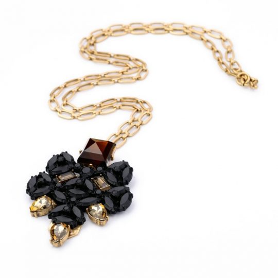 Black Stone Pendant Necklace 5