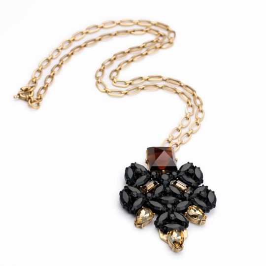 Black Stone Pendant Necklace 7