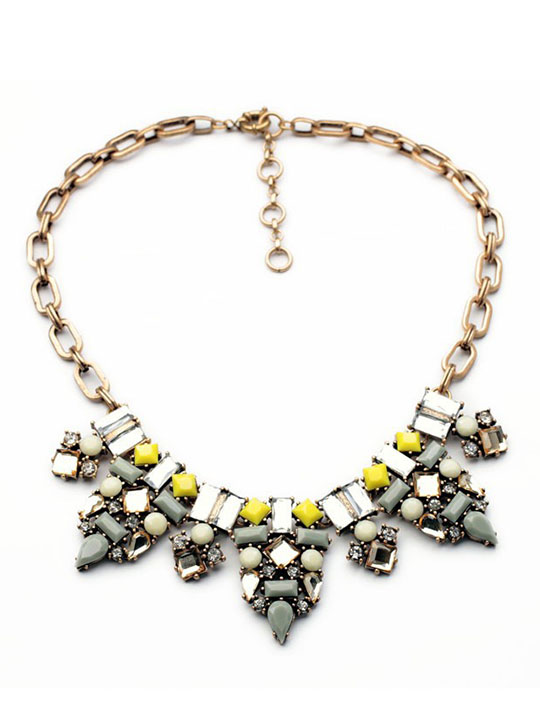 Prisma Gray Stone Statement Necklace - Hello Supply Modern Jewelry