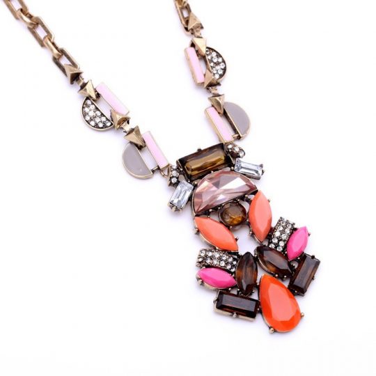 centric Pink stone pendant necklace