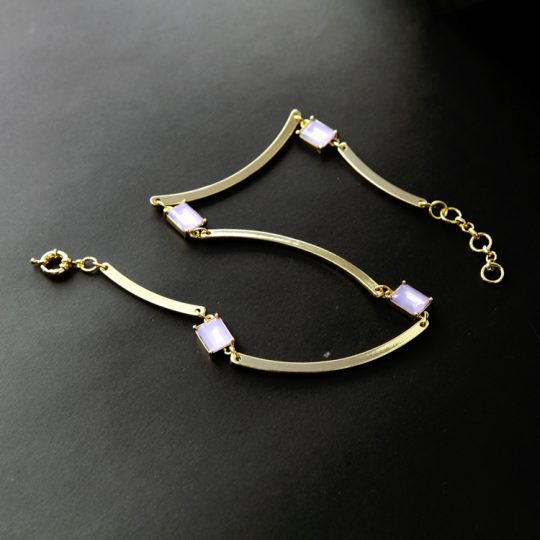 Pink Stone Collar Necklace 5