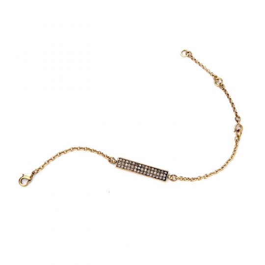 Gold Bar Pave Bracelet 6