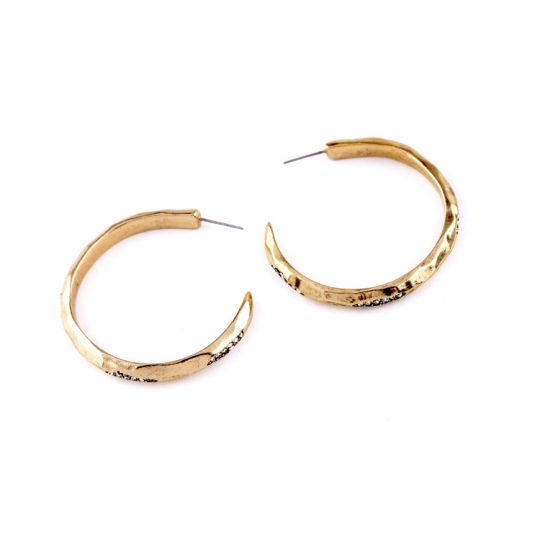 Peeking pave hoop earrings