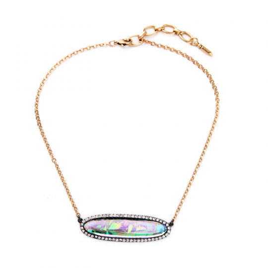 iridescent pave pendant necklace 2