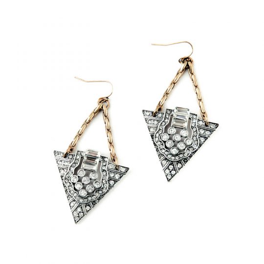 Triangle Deco Drop Earrings 3