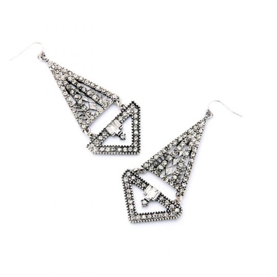 Crystal Triangle Chandelier Earrings 3