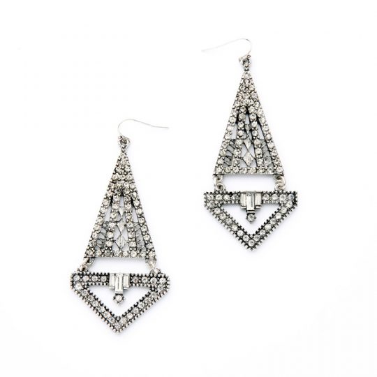 Crystal Triangle Chandelier Earrings 4