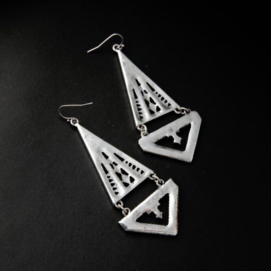 Crystal Triangle Chandelier Earrings 5