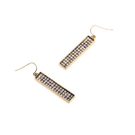 Pave Bar Statement Earrings