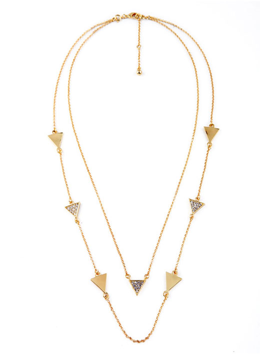 triangle pave stone necklace