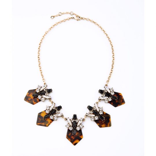 Tortoise crystal statement necklace 2