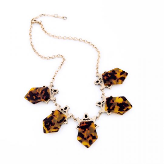 Tortoise crystal statement necklace 3