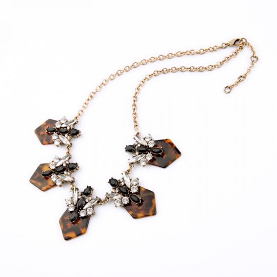 Tortoise crystal statement necklace 4