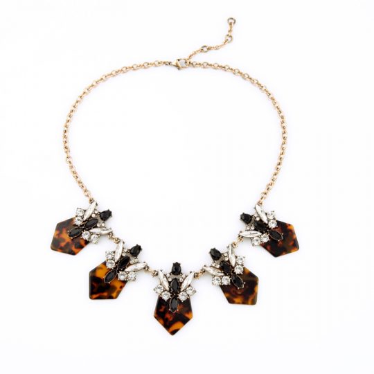 Tortoise crystal statement necklace 5
