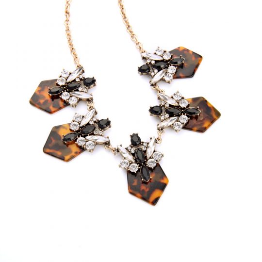 Tortoise crystal statement necklace 6