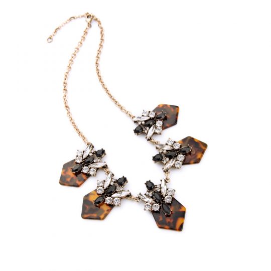 Tortoise crystal statement necklace 7