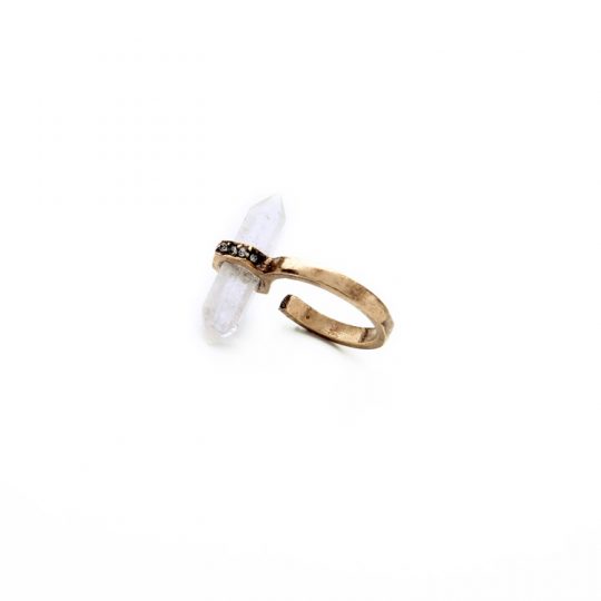 clear natural stone pave ring 2