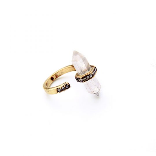 clear natural stone pave ring 3