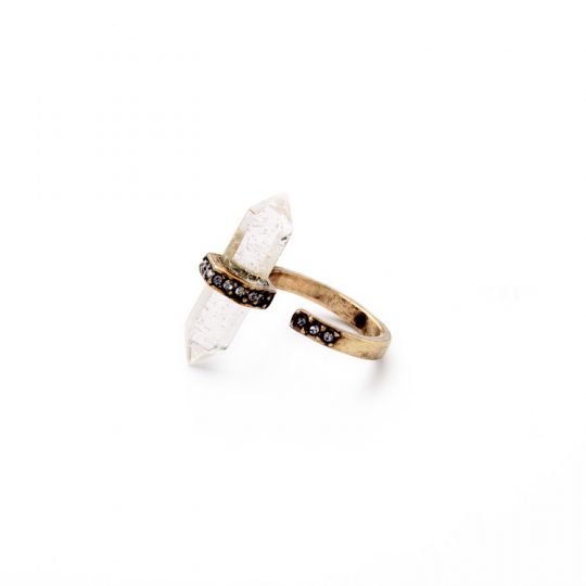 clear natural stone pave ring 4