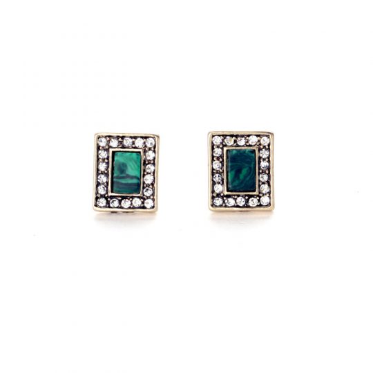 malachite square stud earrings 5