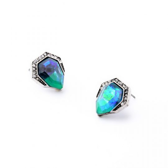 tide blue iridescent drop stud earrings