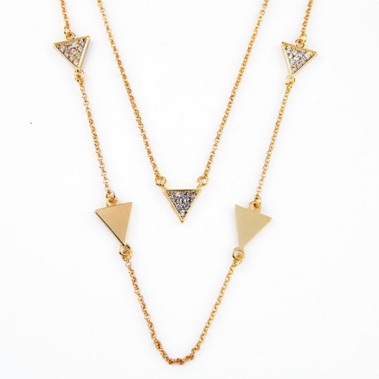 triangle pave layer necklace 8