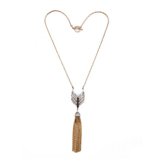 Collection Crystal Pendant Tassel Necklace 3