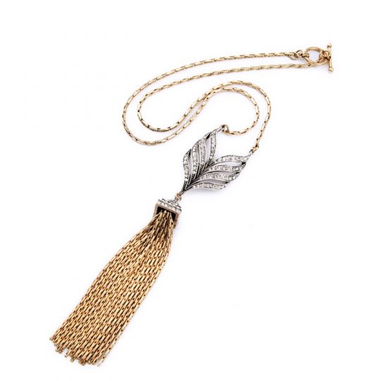 Collection Crystal Pendant Tassel Necklace 4