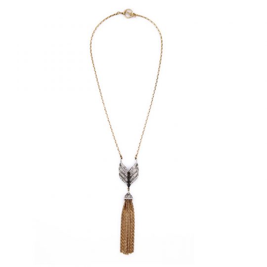 Collection Crystal Pendant Tassel Necklace 5