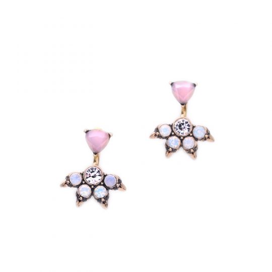 blush crystal jacket earrings