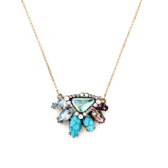 fennica iridescent stone pendant necklace 4