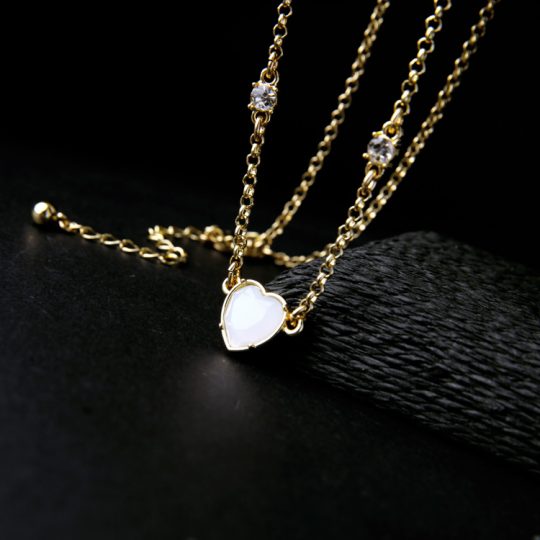 heart stone long necklace 9