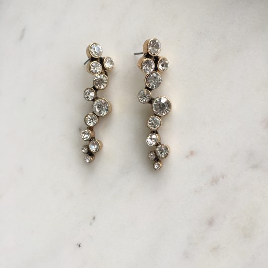 mod stone long earrings