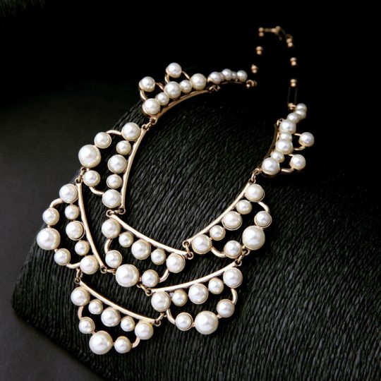 pearl cluster statement necklace 10