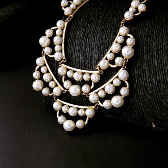 pearl cluster statement necklace 5