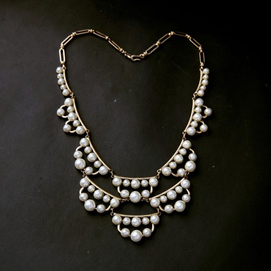pearl cluster statement necklace 9