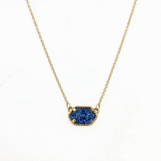 titanium blue druzy necklace
