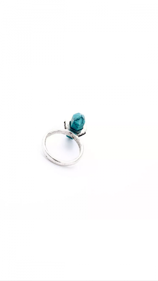 turquoise natural stone ring set 3
