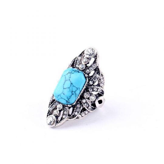 turquoise pave stone ring 2