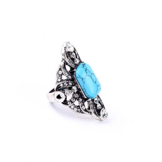 turquoise pave stone ring 3