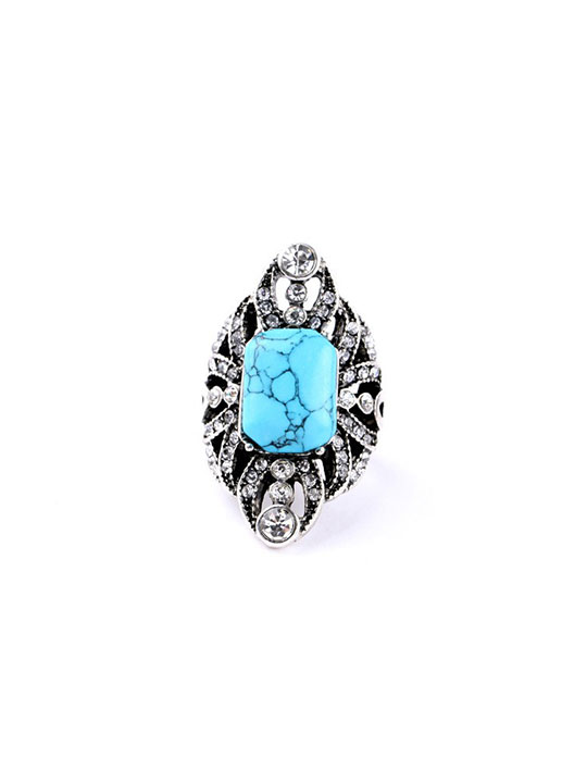turquoise pave ring